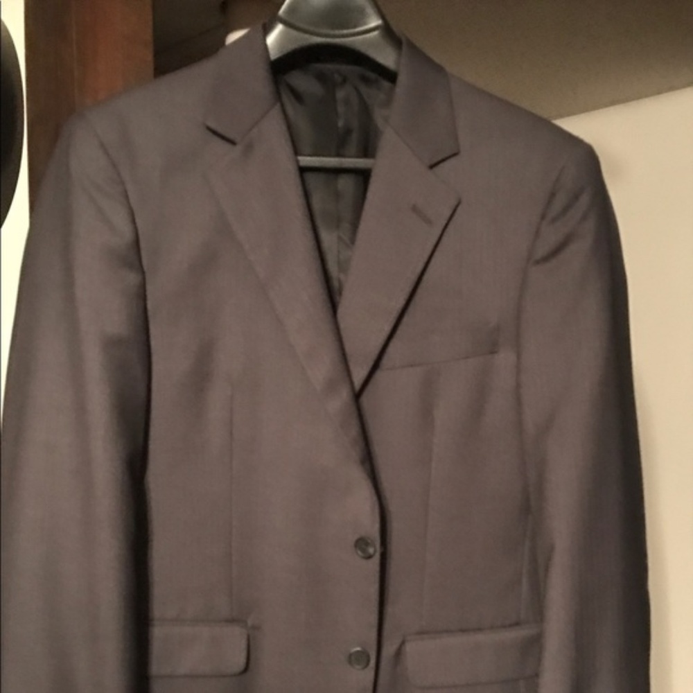 Men's Suit Jacket 40S NWOT Dark Grey Pin Stripe